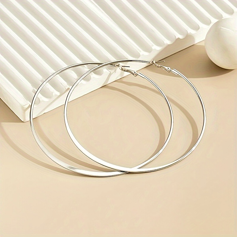 Stylish Golden Oversized Hoop Earrings